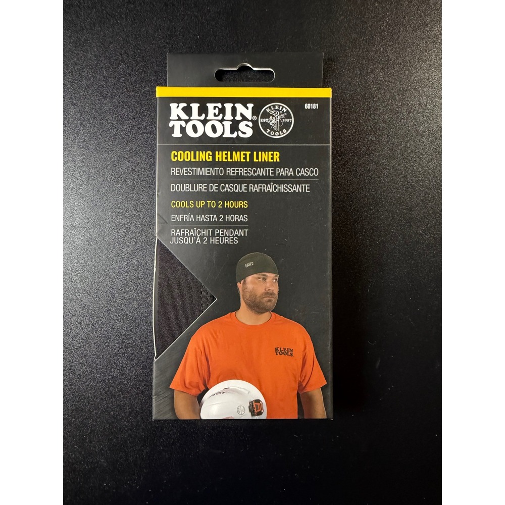 Klein Tools 60181 Cooling Helmet Liner Black Hard Hat Sweat Wicking One Size JB6